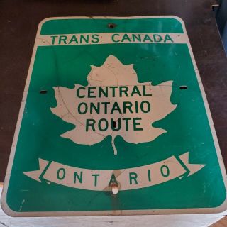 Vintage Central Ontario Route Trans Canada Highway Road Sign