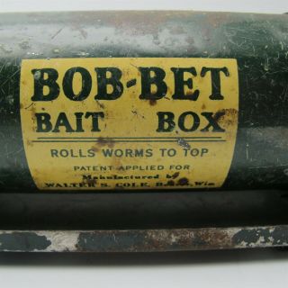 Vtg Bob - Bet Bait Box Belt worn Worm holder USA made 2