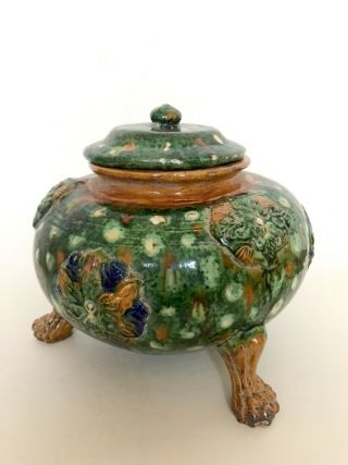 8 " Old Chinese Dynasty Tang San Cai Porcelain Jar Pot