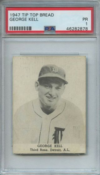 1947 Tip Top Bread George Kell Detroit Tigers Psa 1 Hof
