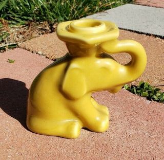 Antique Rookwood 4” Elephant Yellow Candle Holder Marked 6059 & Xxviii
