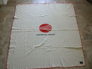 Vintage Continental Airlines Pendleton Pure Virgin Wool Blanket Throw 48x54 In.