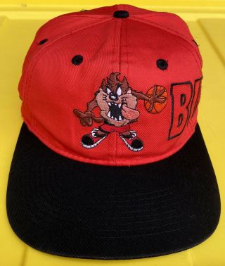 Vintage 90s Chicago Bulls Drew Pearson Fresh Caps Taz Snapback Hat Looney Tunes