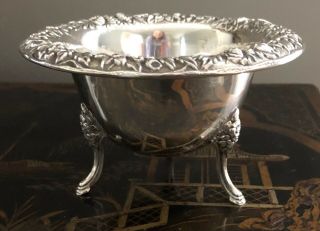 Antique Kirk & Son Sterling 207 Hand Full Chased Repousse 3 Toed Mayonnaise Bowl