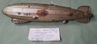Antique German Tin Plate Model Of An Airship R101,  Zeppelin