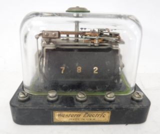 Vtg Rare Western Electric 60 Ap Selector Railroad Relay Coil Glass Case Metal