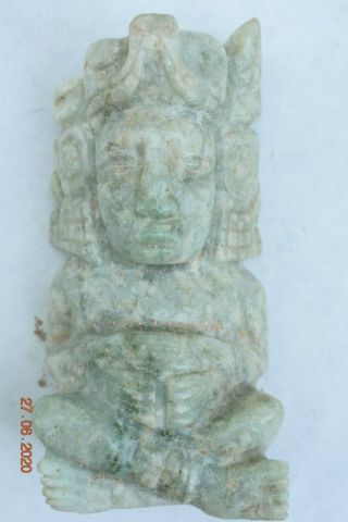Pre Columbian Mayan Crypt Jade Figure 5 " Prov