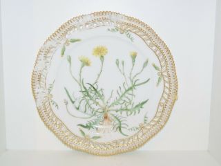 Royal Copenhagen Flora Danica,  Antique Plate With Pierced Border