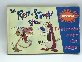 Vintage Ren And Stimpy Show Postcards Over The Edge Postcard Book 1992 -