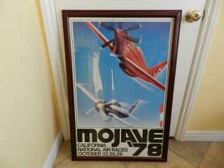 1978 Mojave California National Air Races And Air Show Poster Framed 38x26