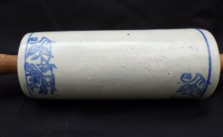 ANTIQUE 1920 ' S STONEWARE ADVERTISING TEXLINE HARDWARE CO TEXAS ROLLING PIN 2
