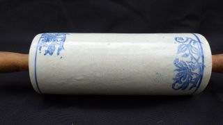 ANTIQUE 1920 ' S STONEWARE ADVERTISING TEXLINE HARDWARE CO TEXAS ROLLING PIN 3