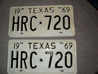 Restored 1969 Texas License Plates