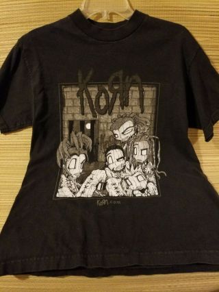 Vintage Korn Sick & Twisted T Shirt M Rock Band Tour Concert Music 2000