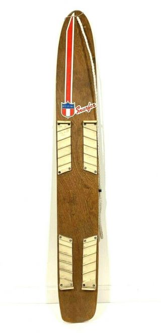 Vintage Brunswick Snurfer Snowboard Official Racing Model Wooden 46 " Retro