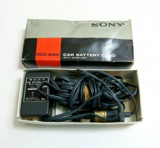 Vintage Sony Dcc - 2aw Car Battery Cord With Stabilizer Box Papework Fuses