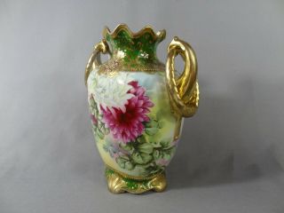 Nippon (Old Noritake) Gorgeous Mum design Vase. 2