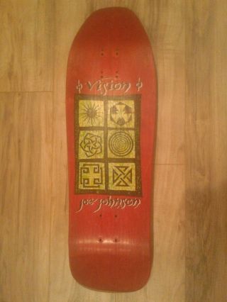 Vintage Vision Joe Johnson " Hieroglyphics " Skateboard Deck - Red Stain