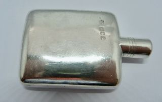1913 - London - Solid Silver - Sampson Mordan - Small Spirit Flask - 43.  8 Grams
