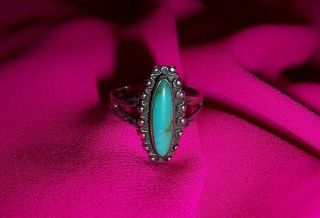 Vintage Sterling Silver 925 Turquoise Ring Size 7