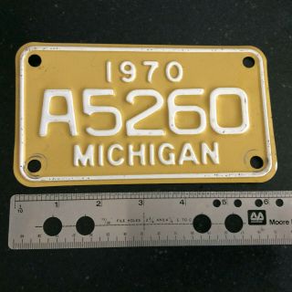 Vintage 1970 Michigan Motorcycle License Plate