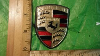 An69 Porsche Hood Emblem Vintage Enamel 1950 - 60s 5921020 Porsche 356 911 912