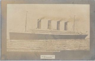 Ss Titanic Sepia Real Photo Postcard Near,  Mourning Card,  1912