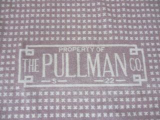 Vintage Pullman Wool Blanket Railroad Train No S 22 Sleeping Car 60 " X 83 " (b)