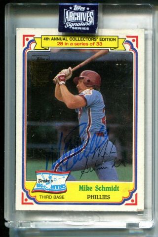 2020 Topps Archives Signature Series Mike Schmidt Autograph Auto 1/1 Phillies