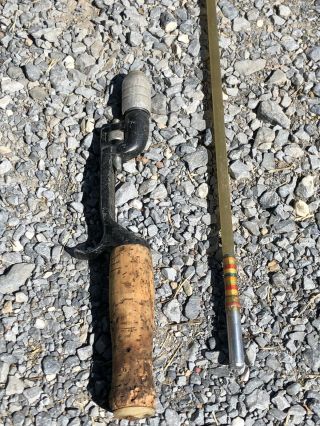 Vtg Action Rod Cork Handle Fiberglass Fishing Rod 4’ 10 1/2”