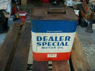Vintage Rare Advertising Dealer Special Motor Oil Service Station 2 Gallon Can