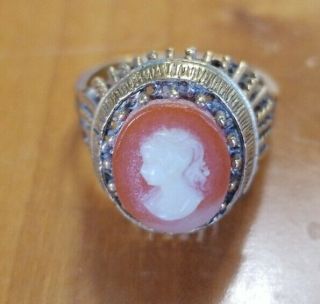 Vintage 14kt Gold Hge Cameo Ring Jewelry