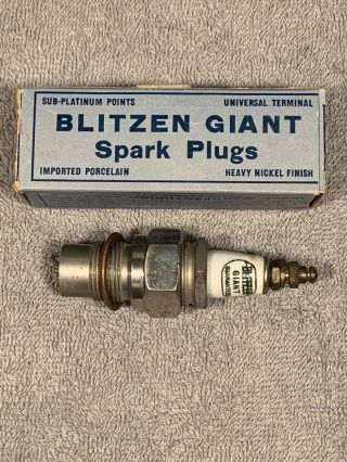 Vintage Rare Blitzen Giant Spark Plug Nos Nib
