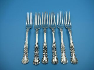 Set Of 6 Gorham Buttercup Sterling Silver 7 " Forks Patent 1900 / 8 Tr Oz