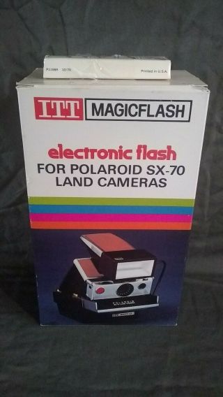 Vintage Itt Magicflash Electronic Flash For Polaroid Sx - 70 Land Cameras Nib