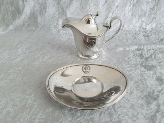 Silver plated dish & plate from IMMC.  White Star Line Olympic & Titanic interest 2