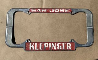 Vintage 1950’s Klepinger Dodge ? San Jose Ca Dealer License Plate Frame