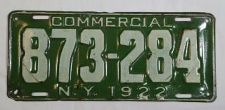 Vintage Plates - 1922 Commercial York State License Plate 873 - 284