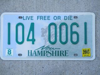 Hampshire Vintage Live Or Die.  License Plate