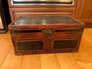 Maitland Smith Trunk Chest Chinoiserie Asian Hand Made China 25 " X15 " X11 Vintage