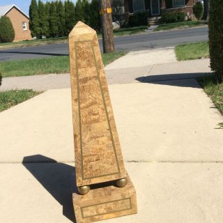 Maitland Smith Tessellated Stone Obelisk 16 "