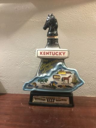 Vintage Jim Beam Kentucky " The Bluegrass State " Decanter,  1967
