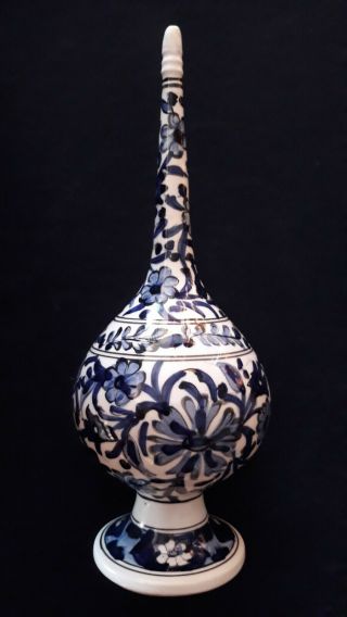 Greek Ikaros Rhodes Pottery Porcelain Icaro Rodi Ecclesiastical Rose Water Flask