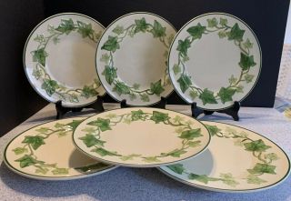 Set Of Six Vintage Franciscan Ivy 10 1/2 Inch.  Plates