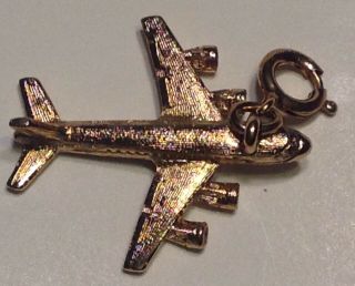 Airplane Charm Gold Plated Pendant Vintage