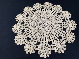 Vintage Hand Crochet Off White/ecru Large Doily