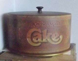 Ballonoff Tin Cake Saver Vintage Kitchen Maid Oven Fresh Design Brown Euc