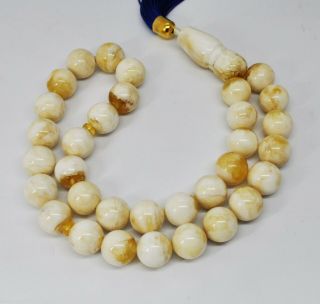 73.  26g Extra Large Antique Baltic Amber Islamic 33 Prayer Beads Rosary