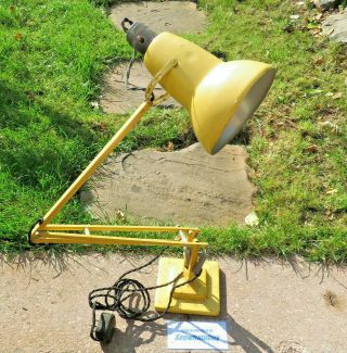 Rare Shed Find Complete 2 - Step Herbert Terry Anglepoise Lamp Yellow Unrestored