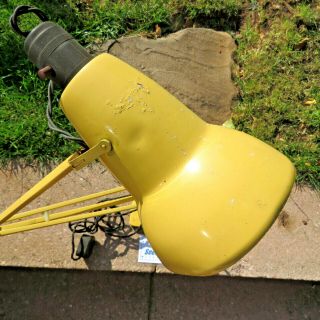 Rare shed find complete 2 - step Herbert Terry Anglepoise lamp Yellow unrestored 2